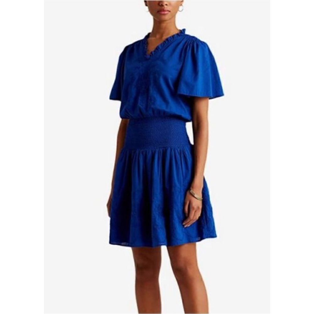 NWT Lauren Ralph Lauren Women's Ruffle Trimmed Dress Size 8‎